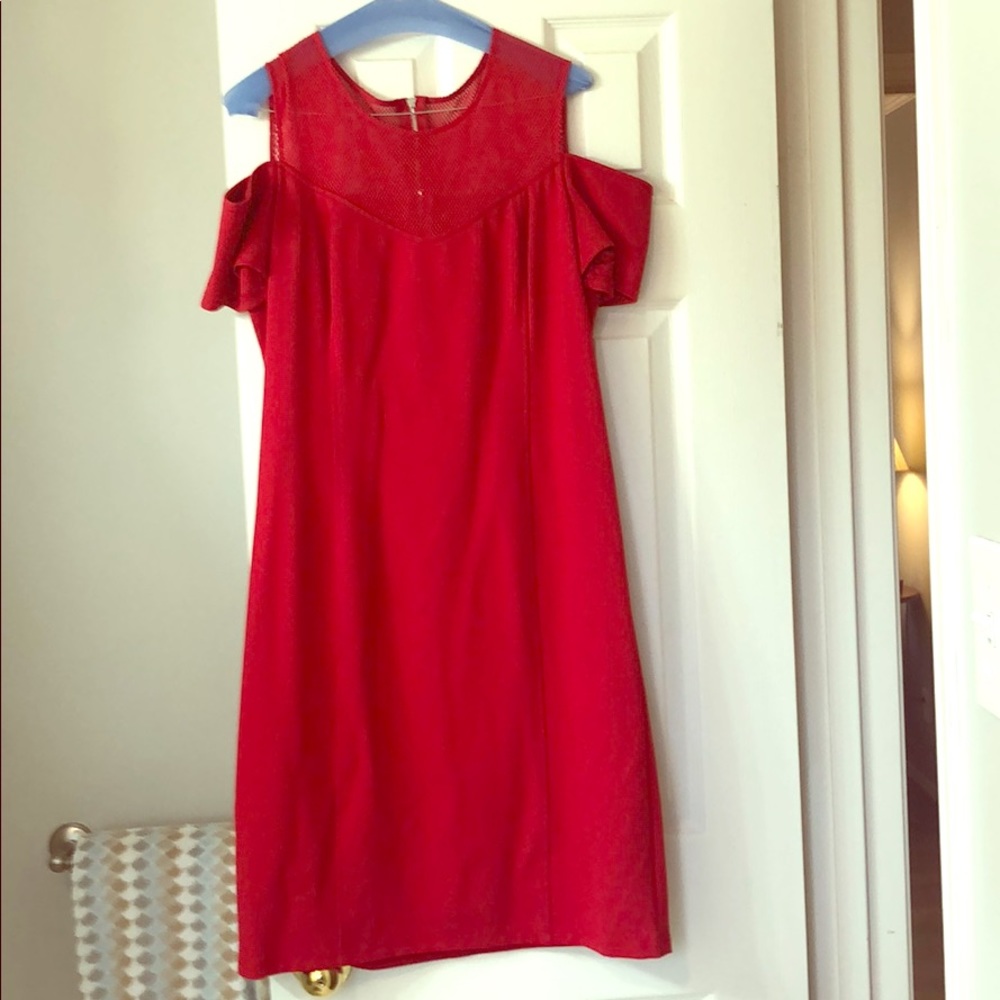 Cartise Red showing shoulder dress -worn once
